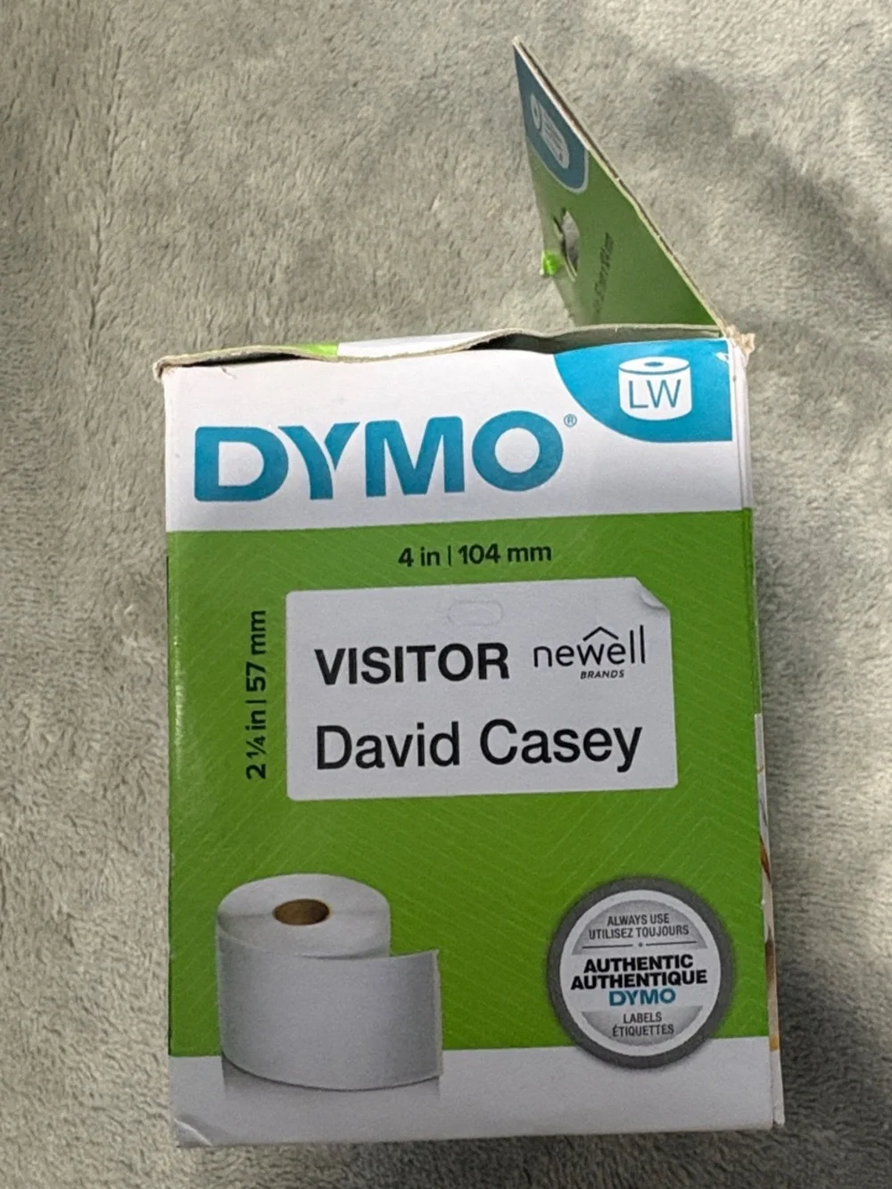 Dymo White Labels Pack with Teal and Lime Accents